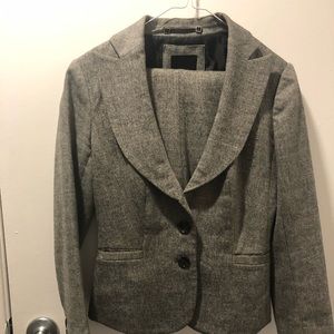 Black and white tweed suit